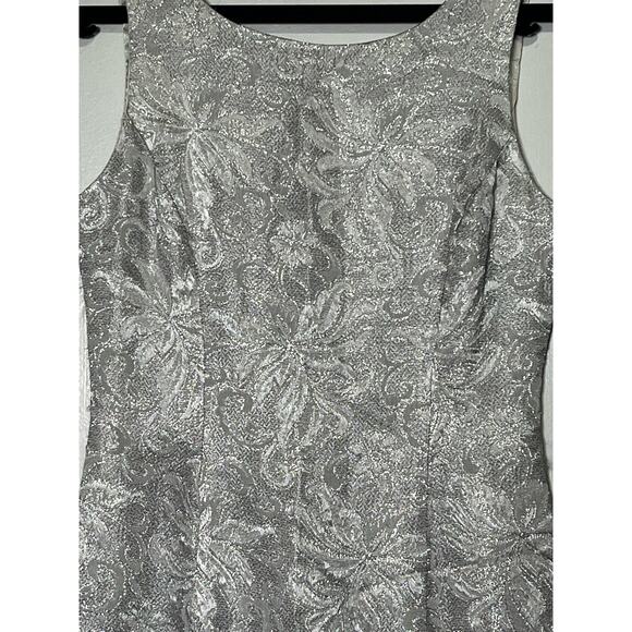 Jessica McClintock Silver Gown VTGH Size 8 Long Beyonce Megan Markle - Picture 13 of 13